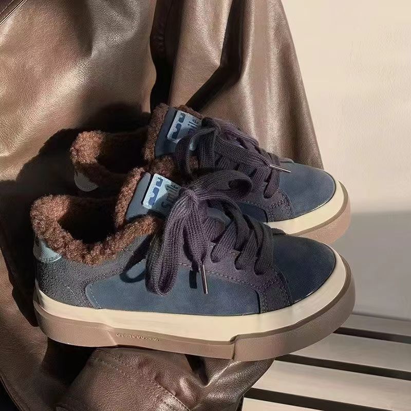Shoes Women's Autumn and Winter New Plush Shoes Student Cotton Shoes Versatile Niche Warm Cotton Shoes Non-slip