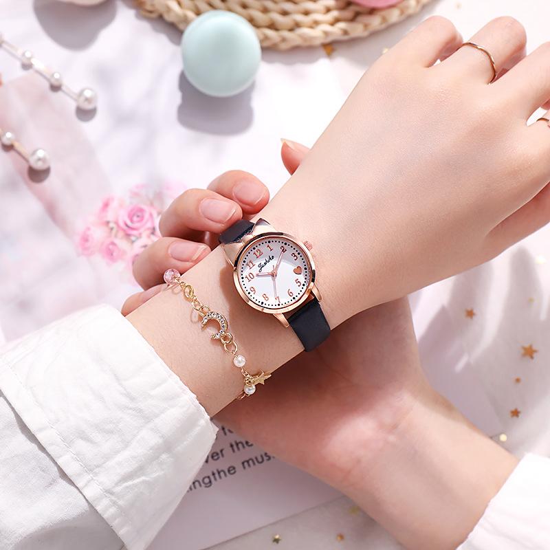 Quartz Watch, Women's Model, Seven-point Cat, Six-point Cat, Love Luminous Needle Student Watch