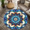 Mantra art style Flannel-printed round floor mats are slip-resistant Suitable for living room bedroom terrace garden carpets