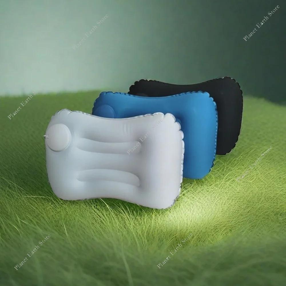 New Camping Inflatable Pillow Travel Pillow for Neck Lumbar Support Outdoor Lightweight Soft Car Pillow Press-to-Inflate Design