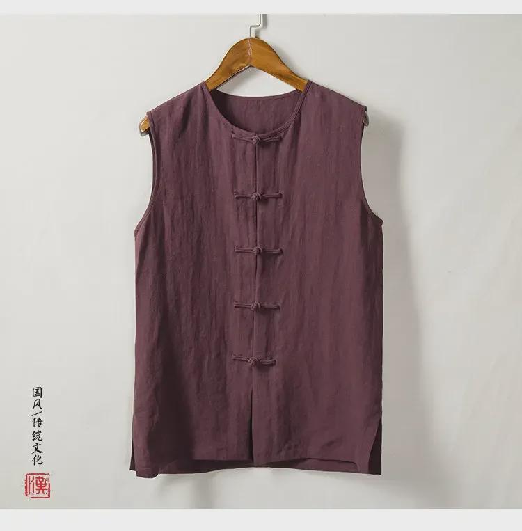 Men's Retro Style Loose Cotton & Linen Sleeveless Vest