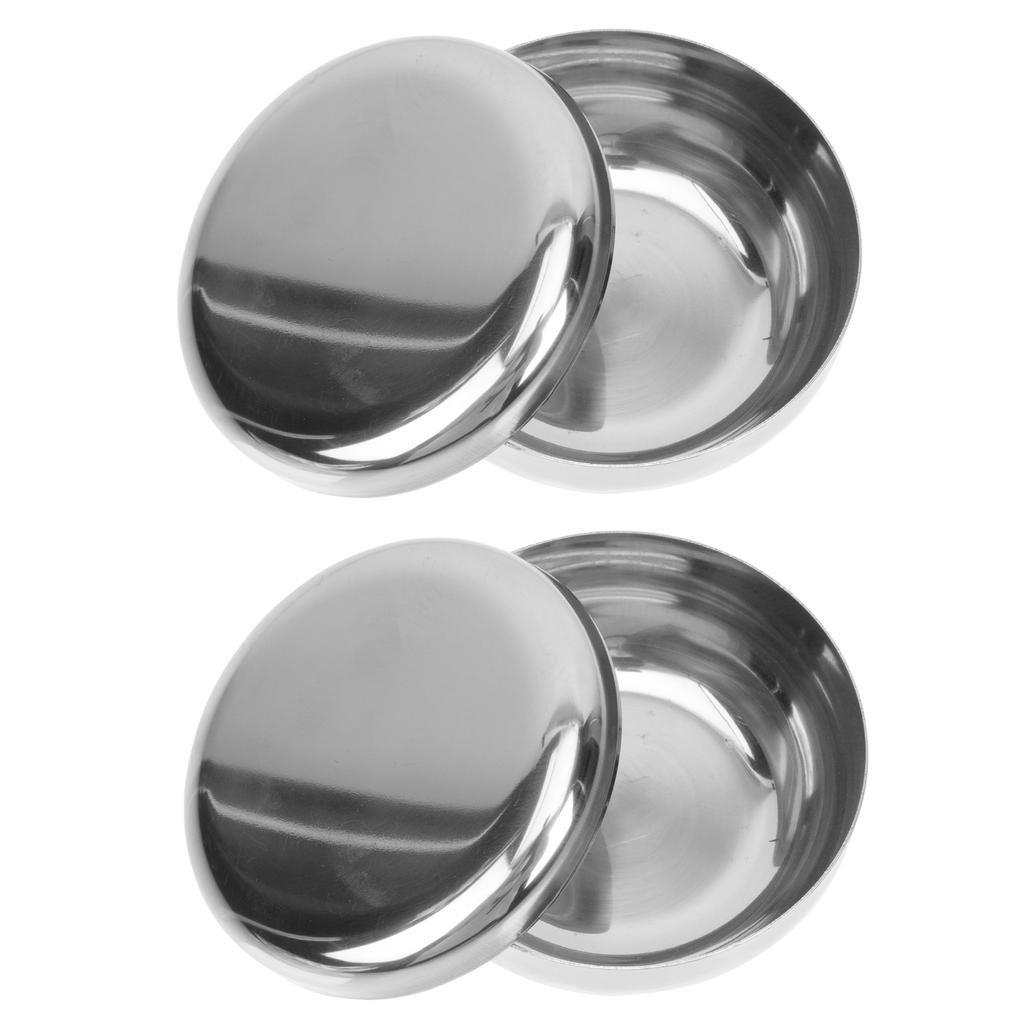 2 Sets Stainless Steel Rice Bowl Holders Food Containers Kitchen Supply Korean Cooked Bowls with Cover Tableware Soup