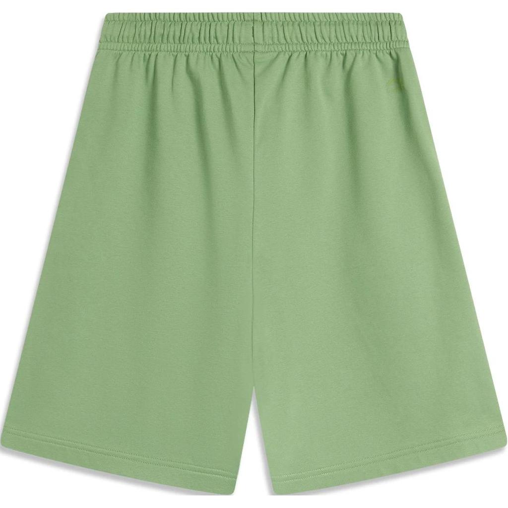 Li Ning Sports Trend Series Solid Color Mid Waist Drawstring Comfortable Breathable Straight Leg Casual Shorts Men Shorts Stone-Moss-Green AKSU235-6