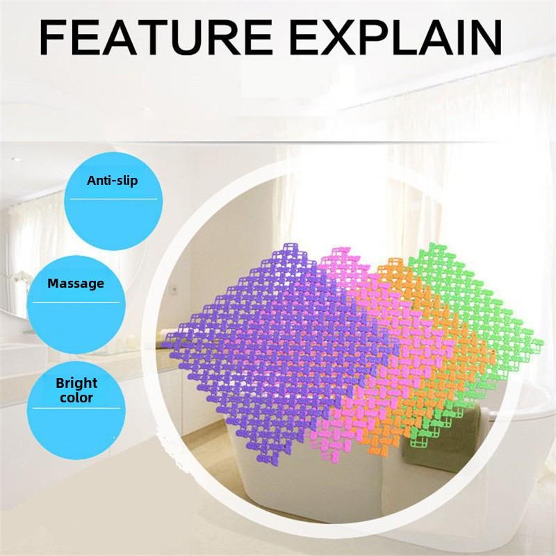 25*25cm Household Bath Toilet Kitchen Waterproof Mat Bathroom Non-slip Splicing Toilet Hollow Drain Mat