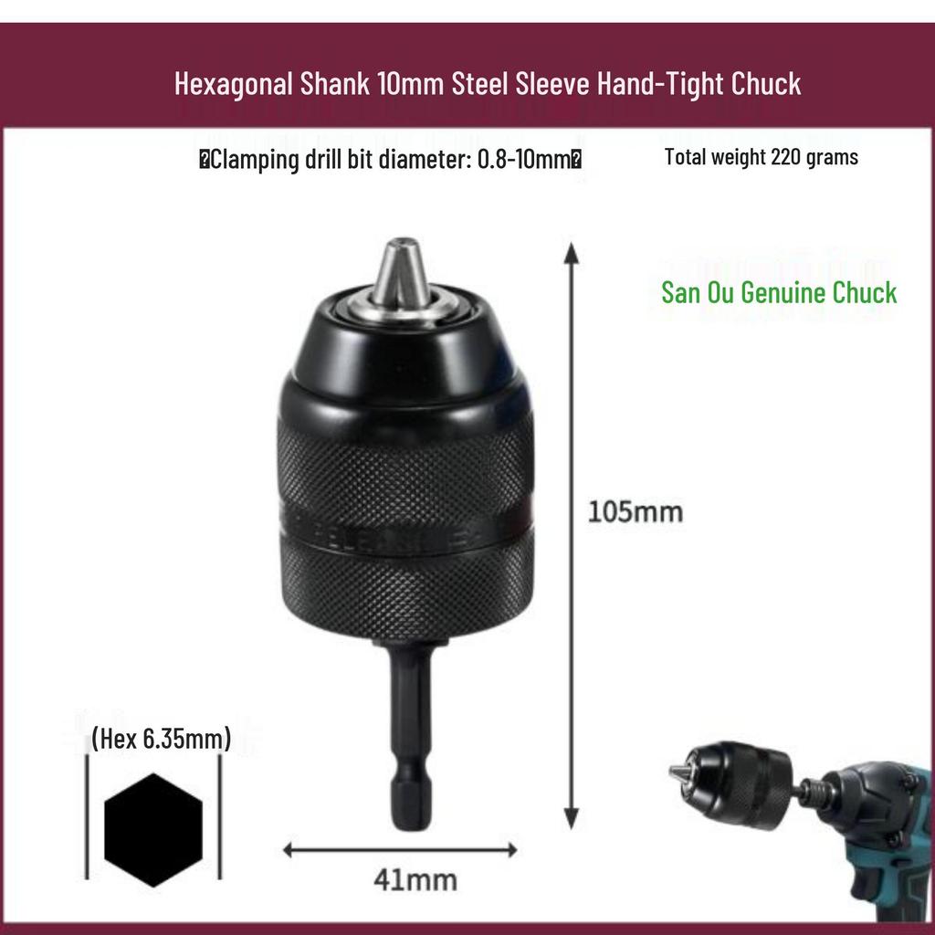 Hex Shank Drill Chuck Adapter for Electric & Pneumatic Screwdrivers