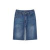 MLB Basic Logo Solid Logo Pattern Embroidered Mid Waist Straight Loose Casual Denim Shorts Women shorts Blue 31DPW3131-50U