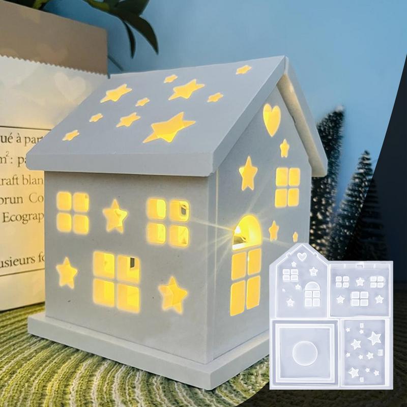 Silicone House Mold 3D Silicone Molds Resin Casting Moulds Resin Making Molds Craft Supplies Flexible For Birthday Children's Da