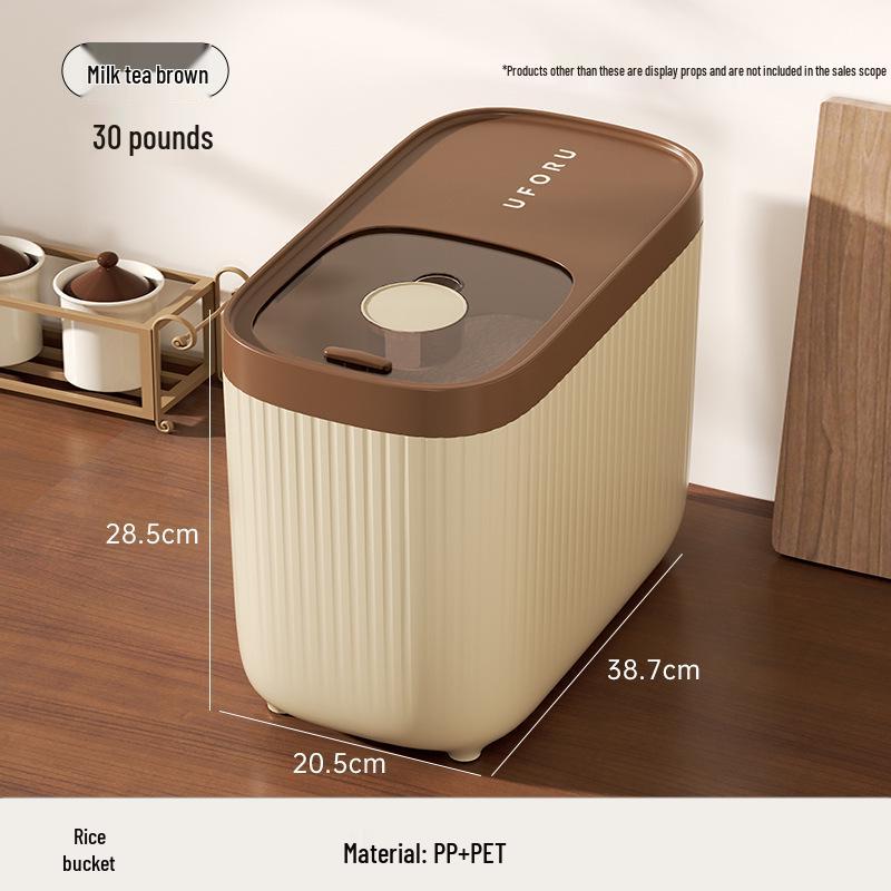 20 Jin Food-Grade Rice Storage Bucket - Sealed, Moisture & Insect-Proof for Kitchen Use