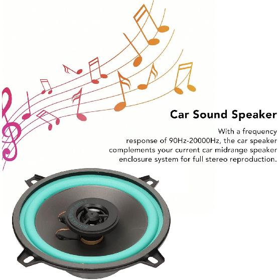 Car Coaxial Audio Speakers Stereo, 100W 4 Ohm Mid Range High Sensitivity 5 Inch 2 Way Car Coaxial Speaker for All Car Sound Systems