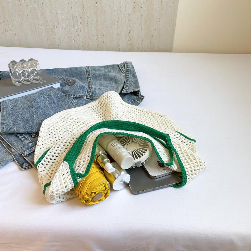 Hollow woven bag mesh knitted women's bag new large-capacity beach bag shoulder tote bag