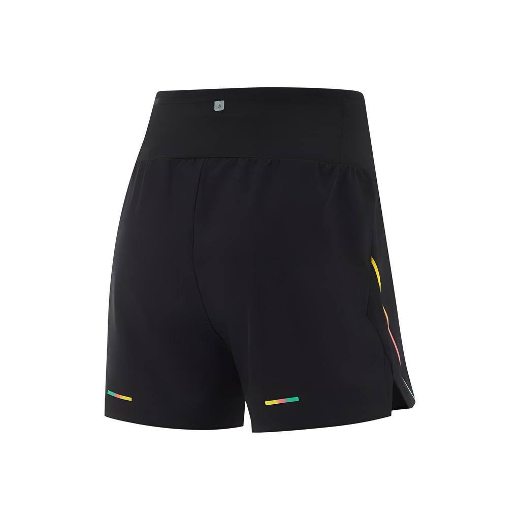 Li Ning Running Series Color Block Mid Waist Comfortable Breathable Versatile Straight Leg Sports Shorts Women Shorts Black AKSU958-1