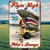 1 Stück Vintage Pin-Up Girl Blechschild  Flying High Pilotenlounge Militärische Metallkunst Wanddekor für Bar Kneipe Café
