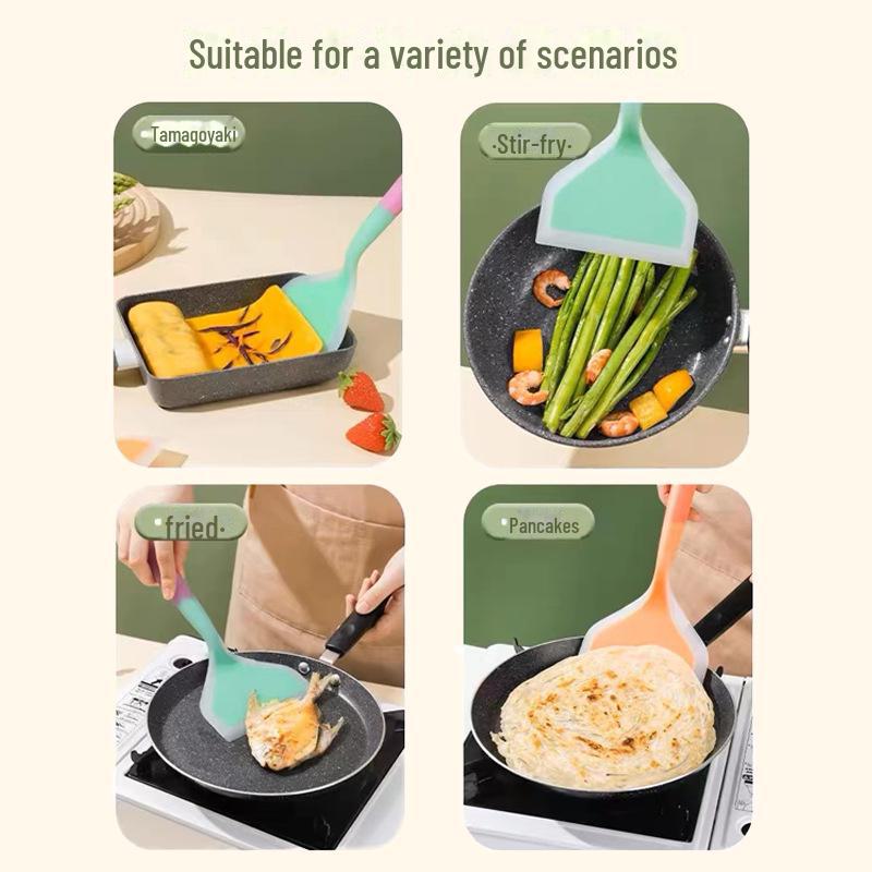 Spatulă din silicon antiaderentă pentru clătite și Tamagoyaki, rezistentă la temperaturi ridicate - ustensilă de bucătărie multifuncțională, de calitate alimentară