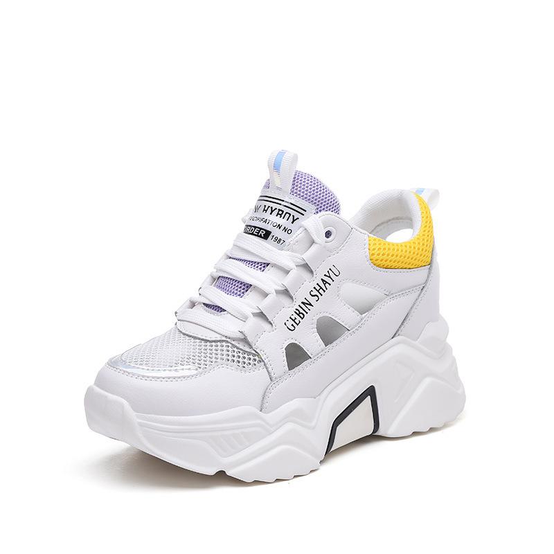 New spring autumn and winter sports shoes dad shoes inner height increase ins trendy shoes casual shoes 34 жёлтый