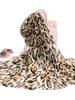 New Vintage Voile Scarf Leopard Print Hijab for Women Lightweight Sunscreen Head Wrap Beach Cover-Up Windproof Travel Scarf