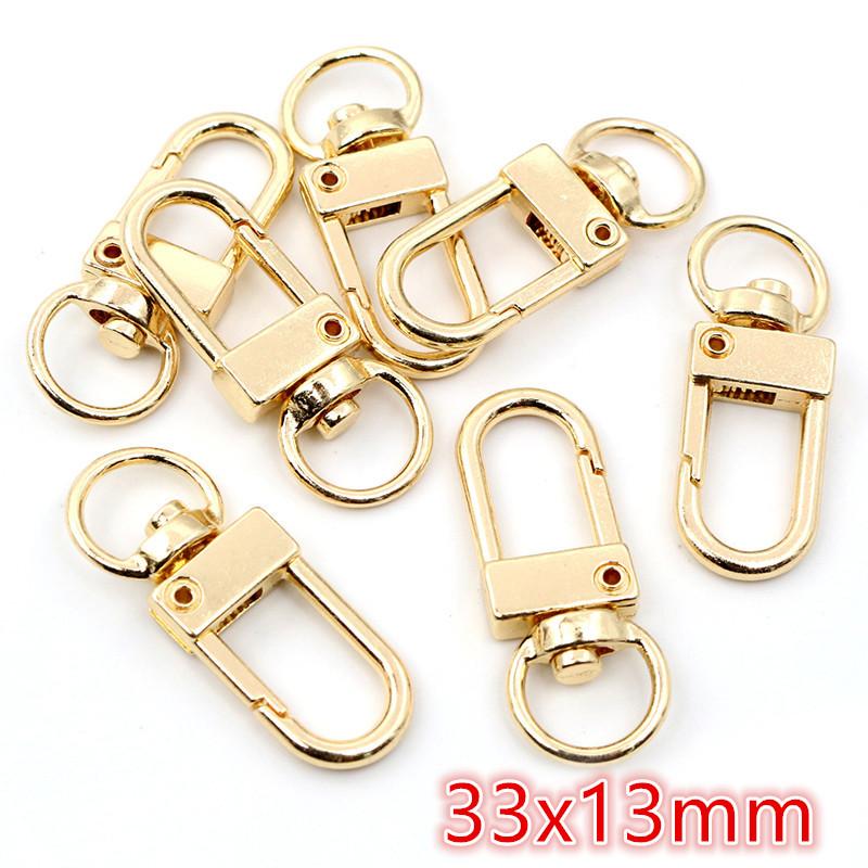10pcs/lot Snap Lobster Clasp Hooks Gold Silver Plated DIY Jewelry Making Findings for Keychain Neckalce Bracelet Supplies