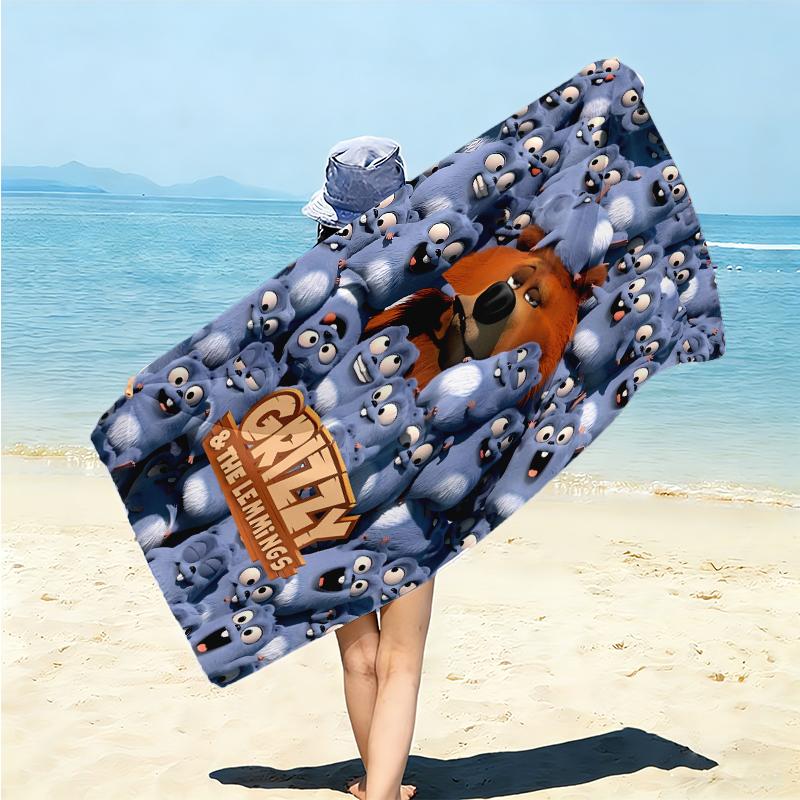 1Pc Bear Friends Adventure Beach Towel Microfiber Beach Towel Thin Absorbent For Beach Swimming Yoga Bath Sports 0917190