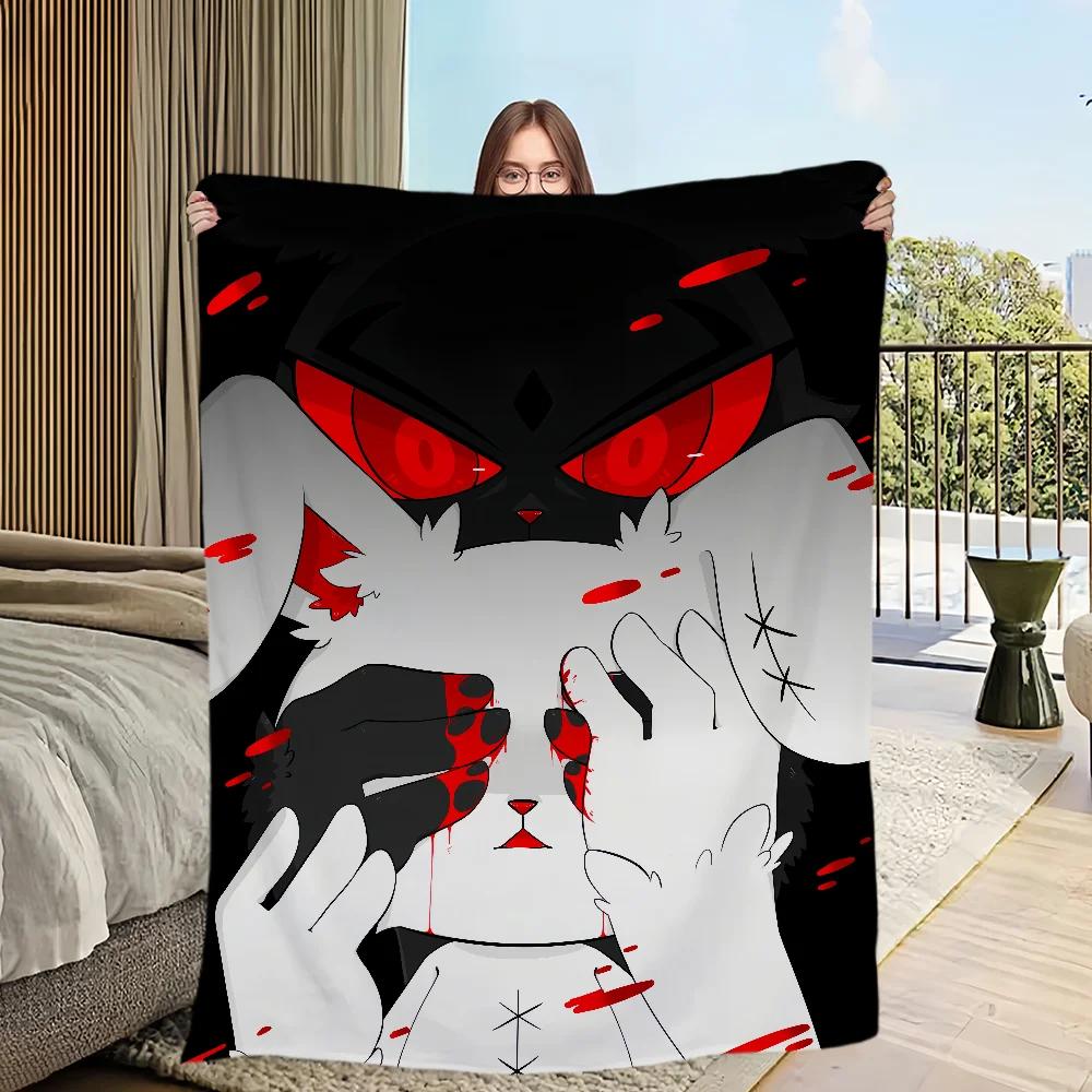 

Soft Plush Throw Blanket with Dark Rabbit Design for Sofa Bedroom Office Travel Perfect Gift Flannel Material 100x150cm