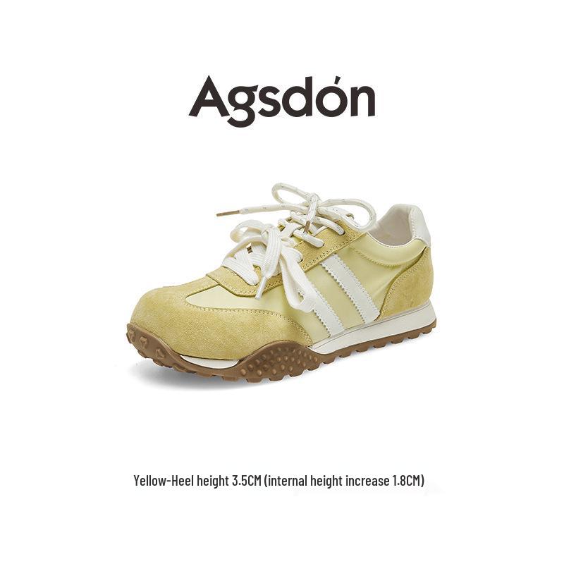 Augustine Women's 2025 Autumn Thick-Soled Casual White Sneakers