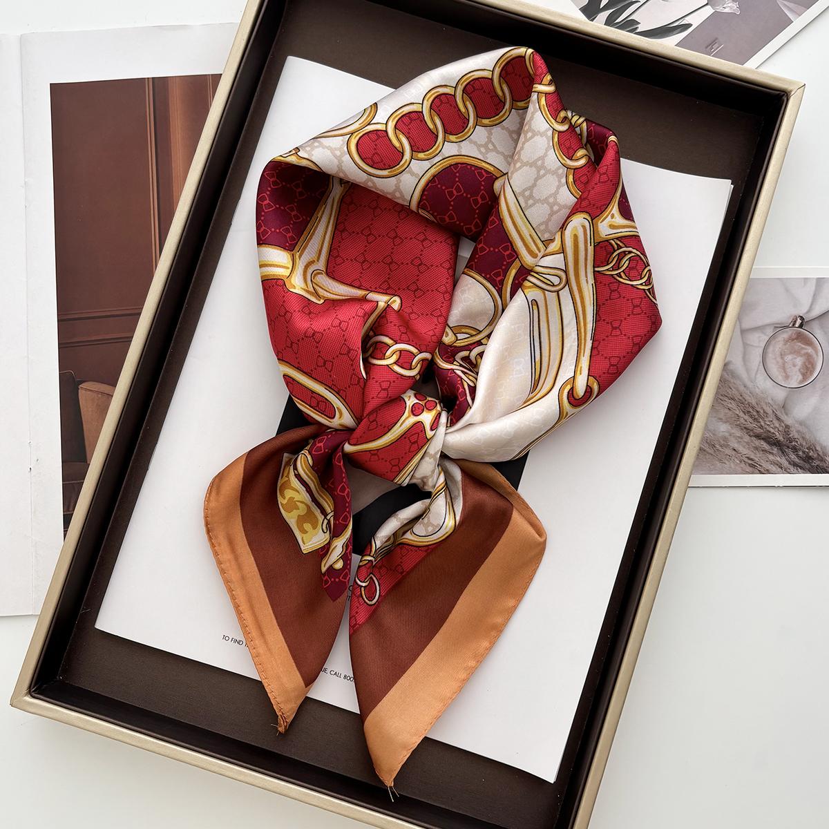 

Атласный платок с принтом, косынка, повязка для волос, шейный платок, женский квадратный шарф для женщин, повязка на голову, фуляр, хиджаб, бандана 70x70CM