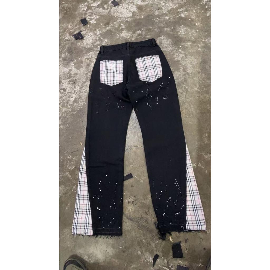 GLYDE New Fashion Jeans Men Streetwear Black Streetwear High Stretch Skinny Button Trousers
