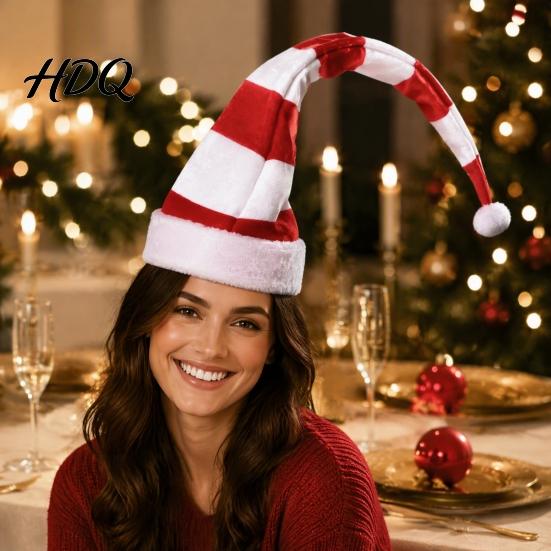 Christmas Window Display Props Elf Pointed Hat Striped Hat with Pompom or Funny for Adults Bells Cosplay Adults Holiday Party Costume Novelty