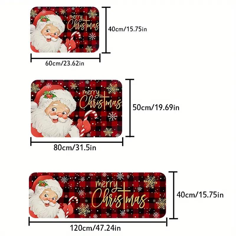 Gingerbread Man Santa Grinch Cartoon Style Floor Mat Non Slip Stain Resistant Kitchen Runner Rug Perfect For Holiday Decor