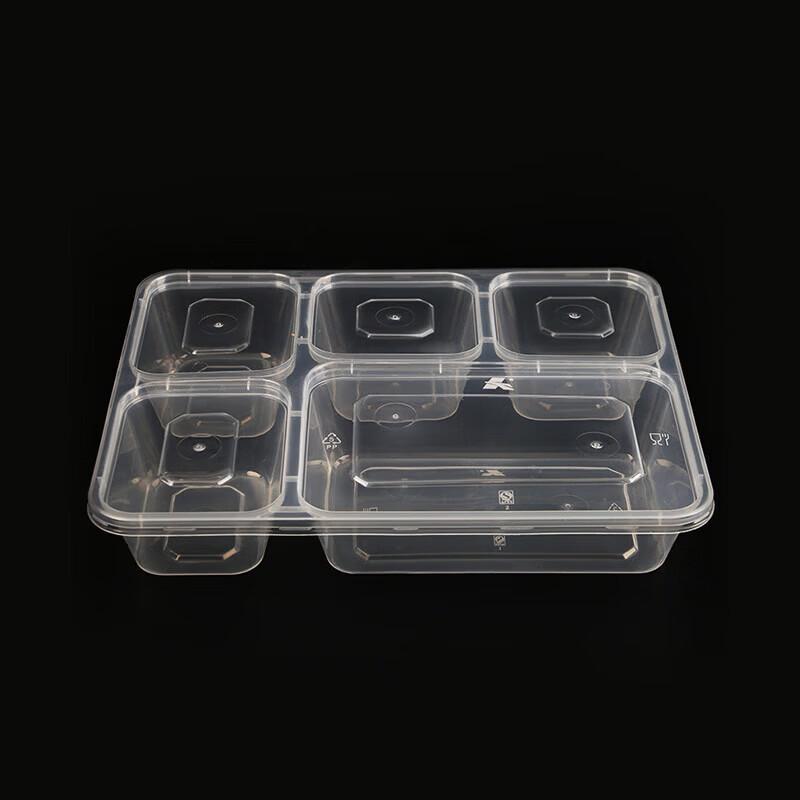 Kuidun Disposable 5-Compartment Meal Prep Containers with Lids, 150-Pack