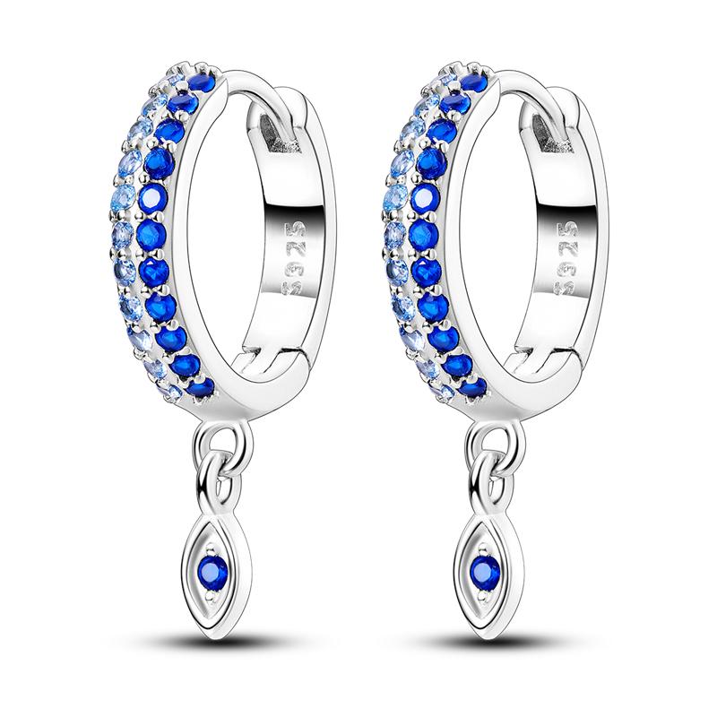 925 Silver Evil Eye Zircon Stud Earrings For Women Religious S925 Jewelry Party Gifts DIY Fashion Accessories