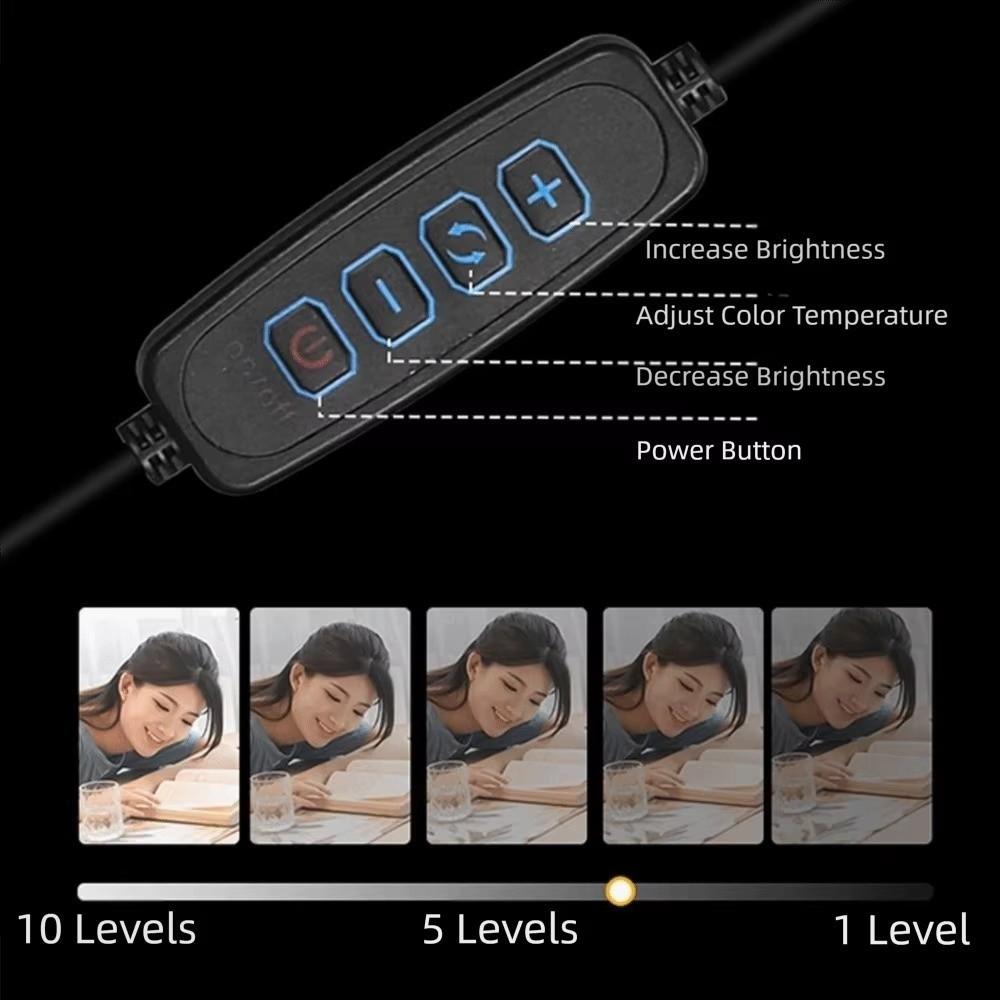 360° Rotation Rocker Arm LED Table Lamp 160LED Adjustable Brightness Double Head Desk Lamp Super Bright Eye-Caring LED Desk Lamp