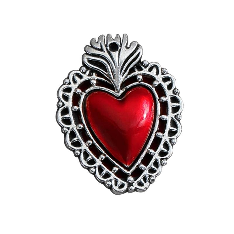 Gothic Heart Shape Pendant Vintage Alloy Jewelry Charm Jewelry Findings for DIY Necklace Earrings Making Accessory