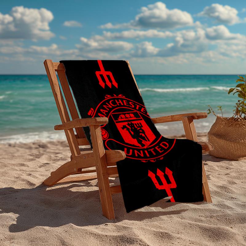 Ultra-Soft Beach Towel with Manchester United Theme,Ideal for Pool - Camping, Diving - Perfect Travel Essential, Vibrant Beach Towel.