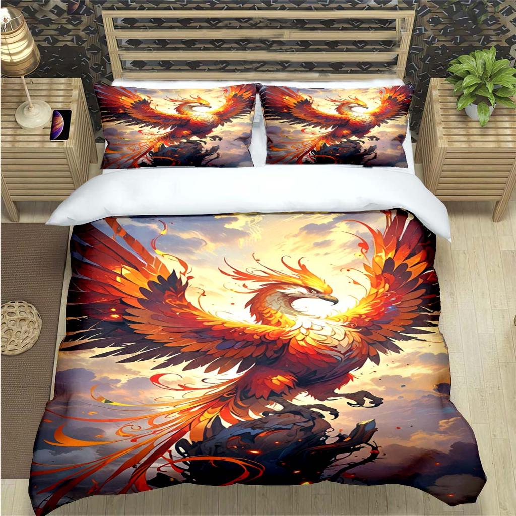 3D Popular Mythical Beast Phoenix Print Bedding Sets Bed Supplies Set  Comforter Set  Teens Girls Cartoon Twin Single Kid Gift