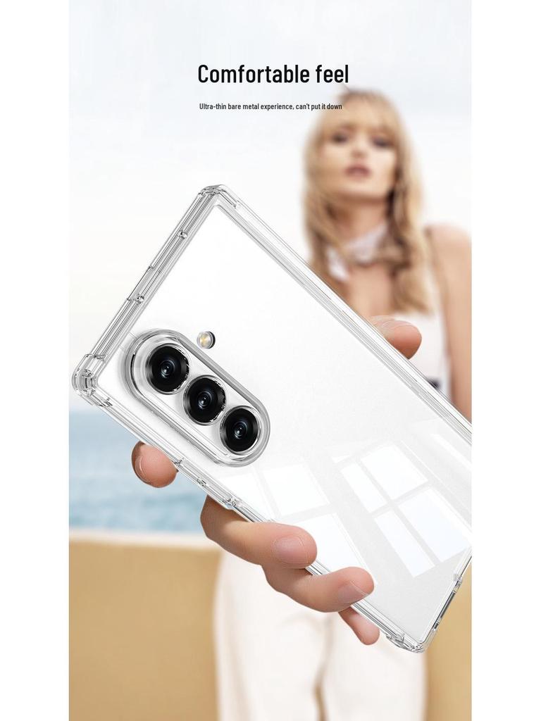 Samsung Z Fold7 Magnetic Airbag Case with Minimalist Style - Transparent, Full Hinge Coverage, for Men and Women