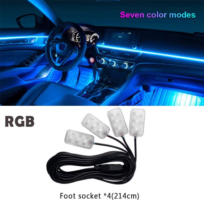 18 in 1 Symphony RGB Atmosphere Lamp Kit Parts Extend Line 20/35/75/110CM Light Strip Main/ Sub Controller storage Light Speaker