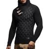 Men's Casual Solid-color Patchwork Style Long-sleeved Sweater, Men's High-neck Plaid Knitted Sweater In The Style Of A Scarf