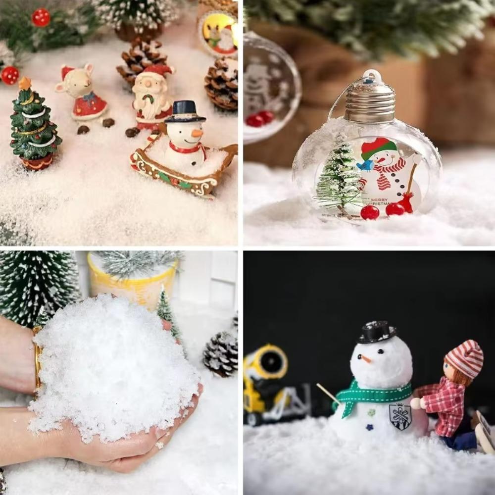 White Artificial Snow Powder Fake Snow Flakes Xmas Tree Fluffy Snowflake Christmas New Year Party Decoration Winter Scene Props