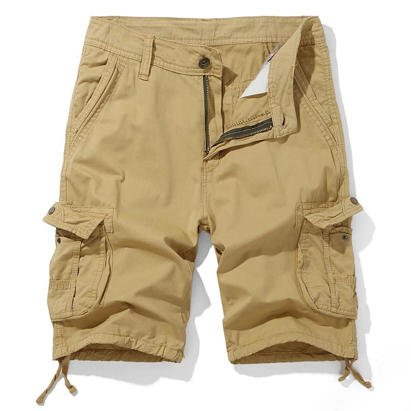 Men Loose Cargo Shorts Summer Men Fashion Casual Shorts Mens Military Cotton Cargo Pants Male Tactical Army Green Shorts