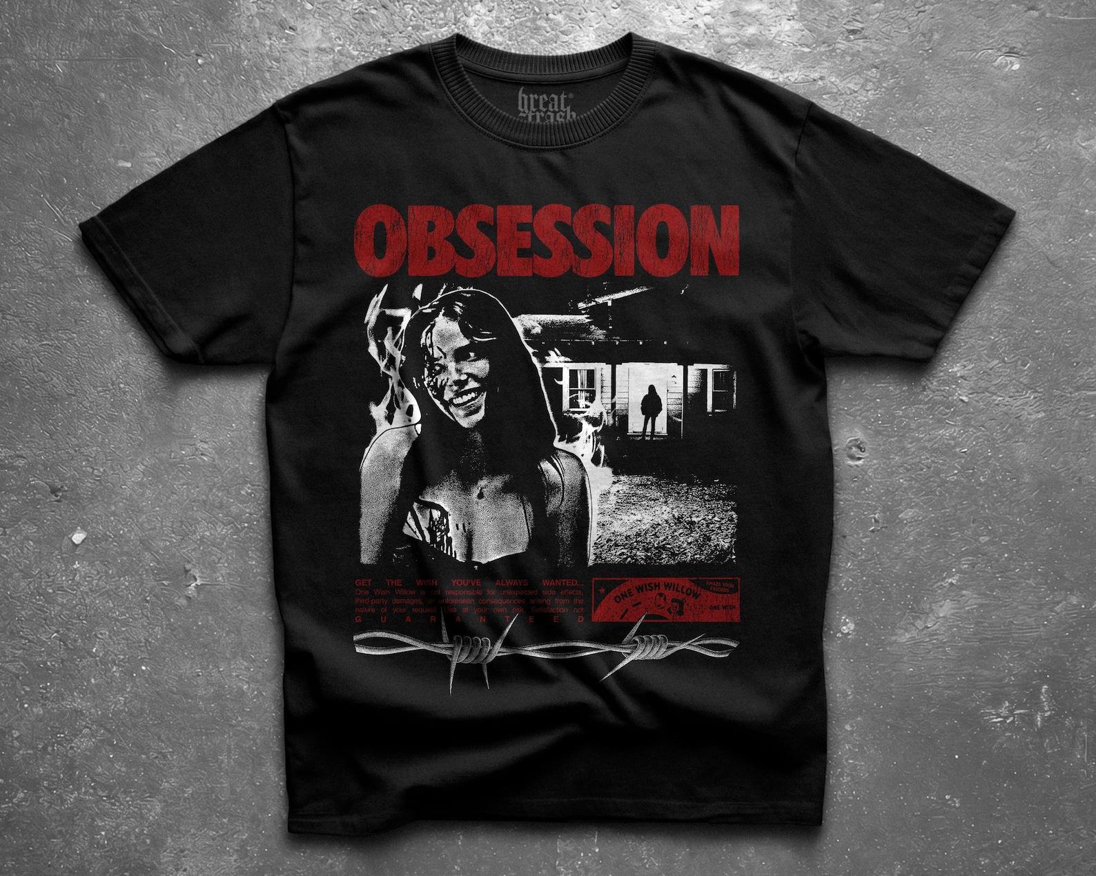 Obsession Horror T-Shirt, Dark Aesthetic Graphic Tee, Grunge Gothic Unisex Shirt, Creepy Art, Alt Clothing, Bootleg Tee, Horror Movie T-Shirt 3XL