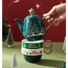 Christmas Ceramic Teapot Teacups Set with Gift Box Santa Claus/Elk Cartoon Teaware Coffee Cup Home Party Decor Christmas Gifts