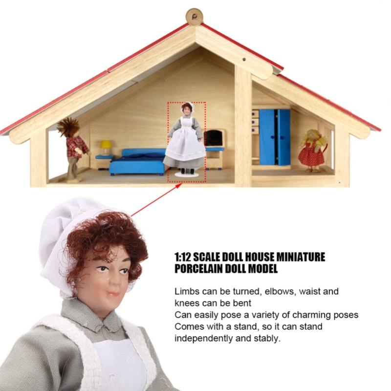 Puppenhaus Miniatur Porzellan Puppe Modell Ornament Puppe Chef Mann Diener Puppenhaus Zubehör #2