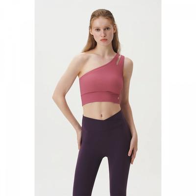 Huit Rib One Shoulder Hole Line Bra Top Htwtb4k02t