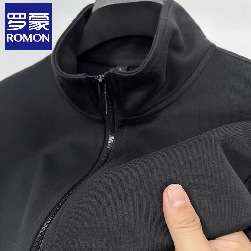 Men s Stand Collar Full-Zip Casual Sweatshirt L
