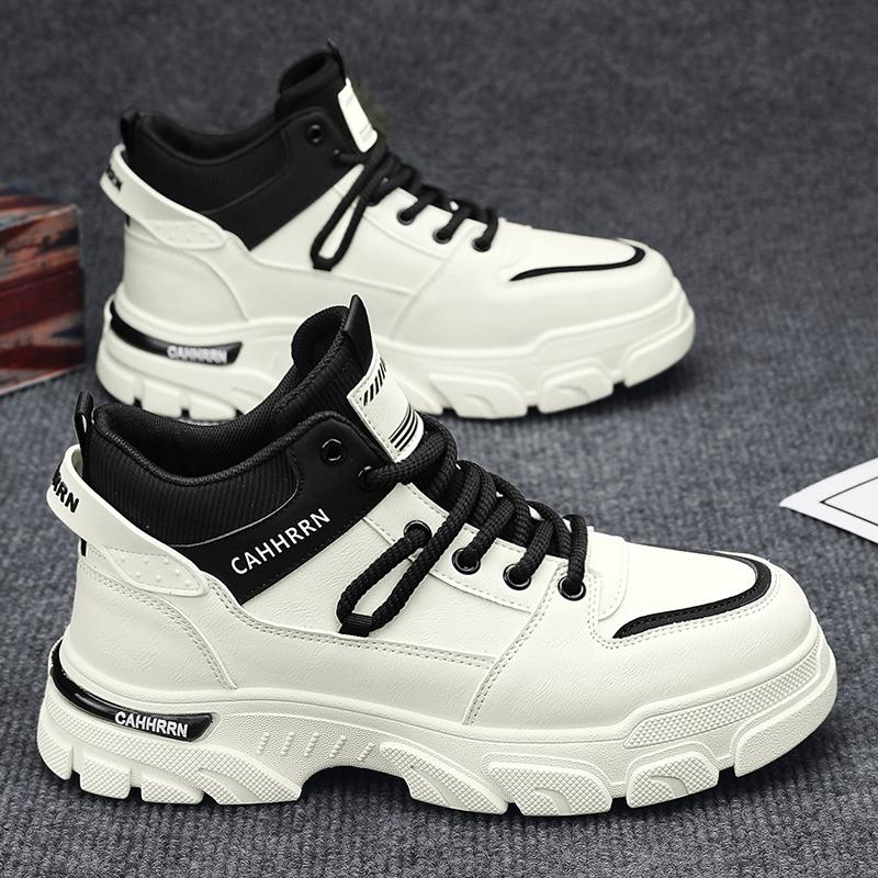 

High-top new summer British Martin boots sports and leisure trendy shoes winter velvet cotton shoes 39 грязно-белый