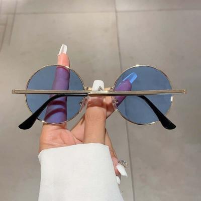 Vintage Round Sunglasses for Women Metal Frame Korean Style Shades