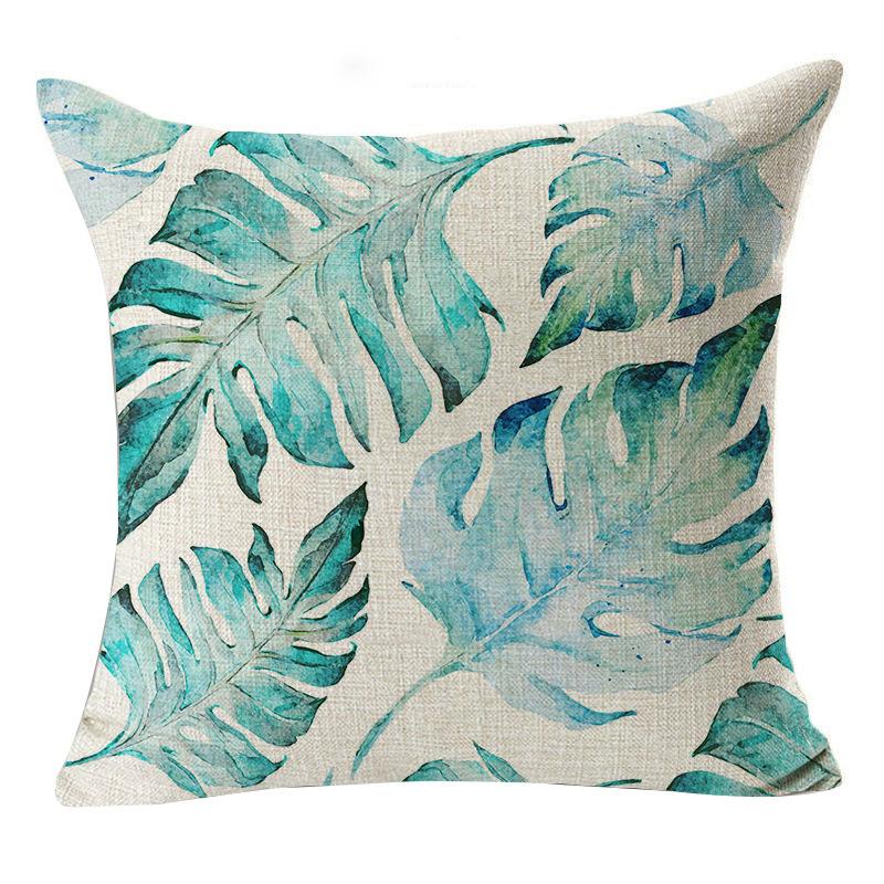 New Flax Tropical Flower Plant Flamingo Hibiscus Flower Pillowcase Cushion Cover