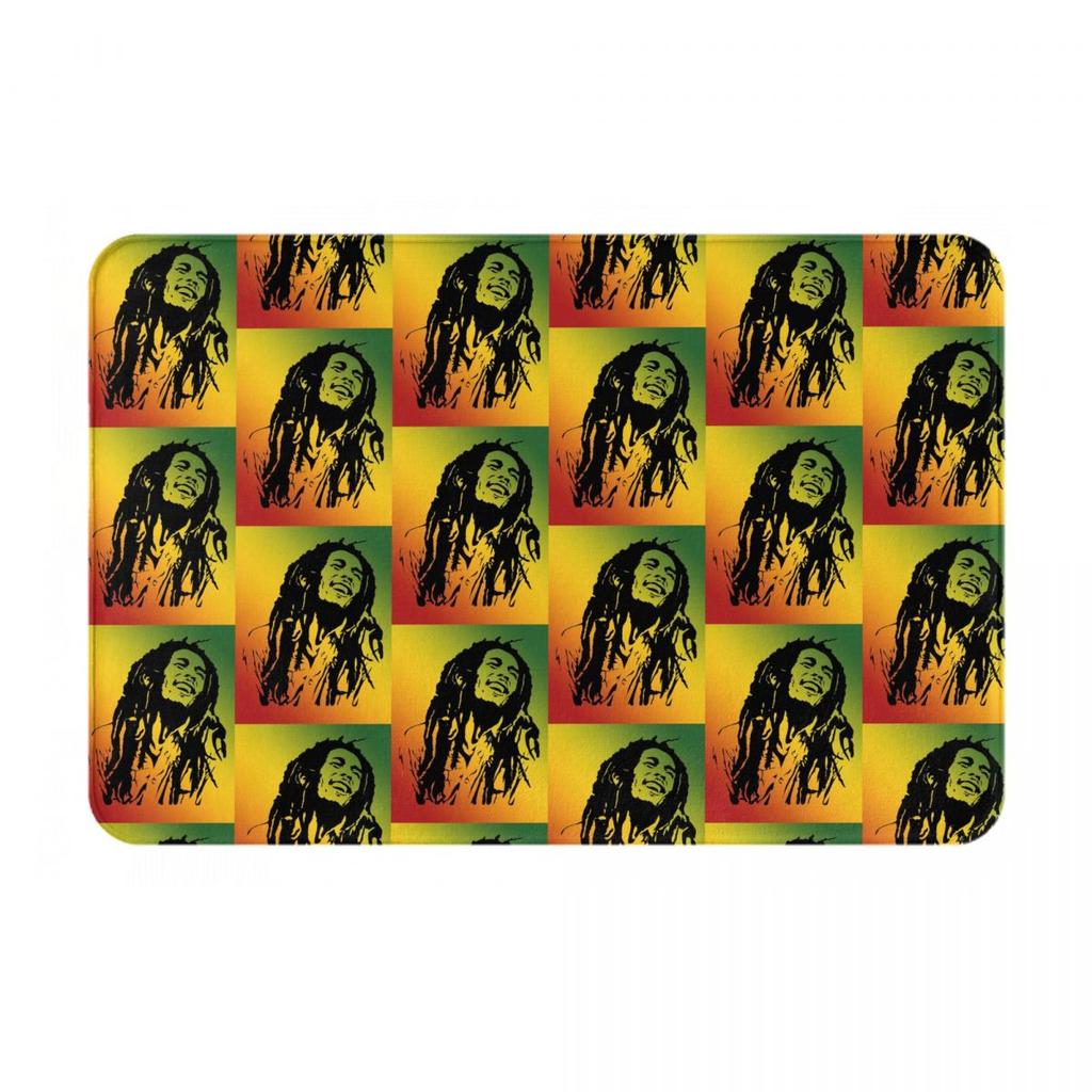 Bob Marley Reggae rutschfeste Fußmatte Bodenmatte Sandkratzmatte Teppich für Kücheneingang Haus Badezimmer Wohnzimmer Fußmatte