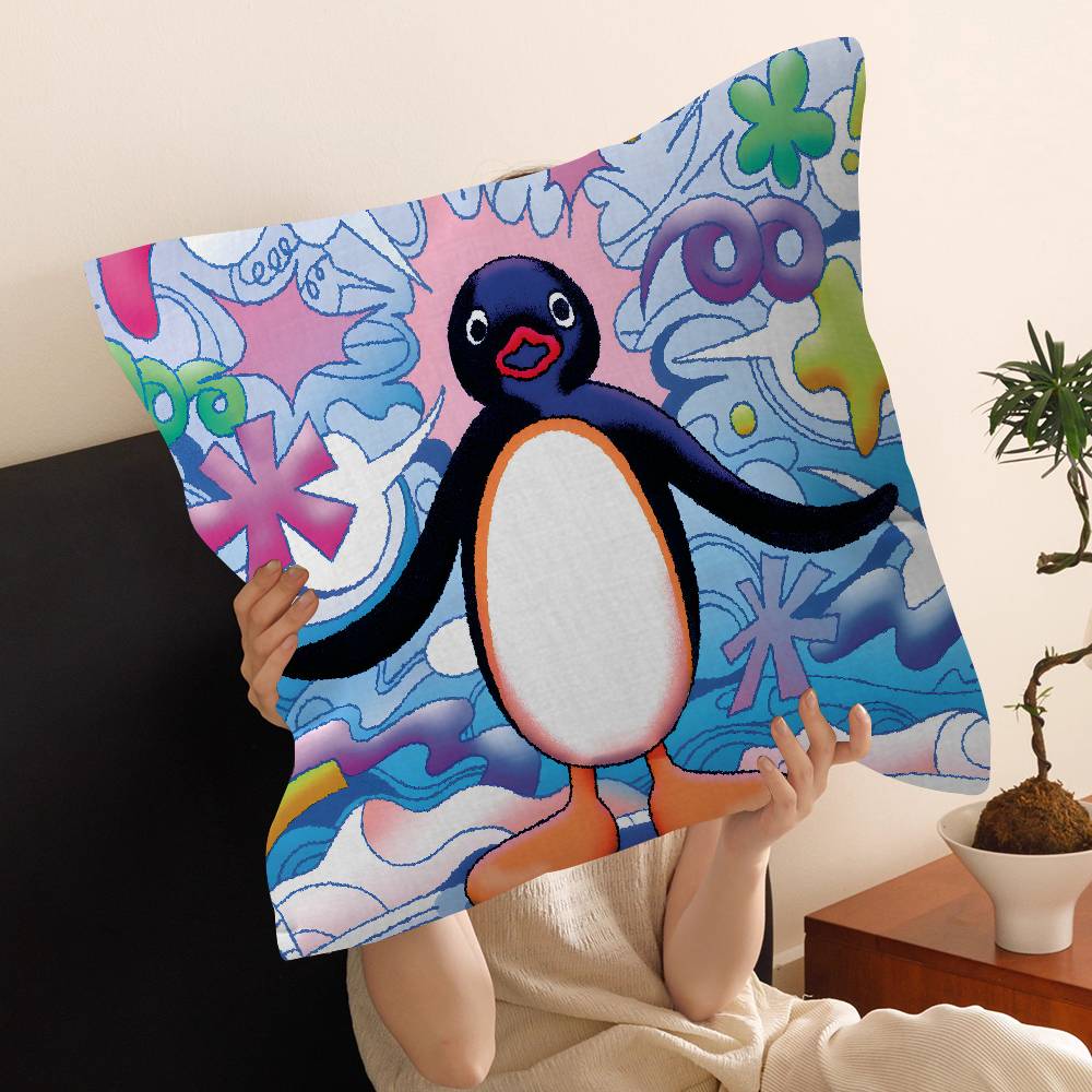 Cartoon Cute Pingu Penguin Anime Pillow Cover Design cushion Cover decor Holiday Decorati