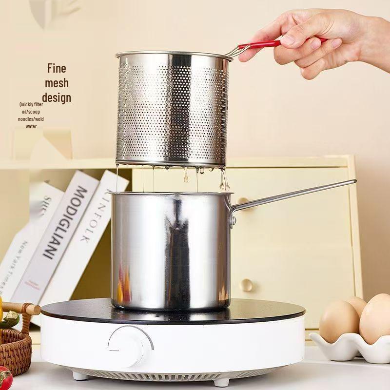 Stainless Steel Mini Deep Fryer with Strainer