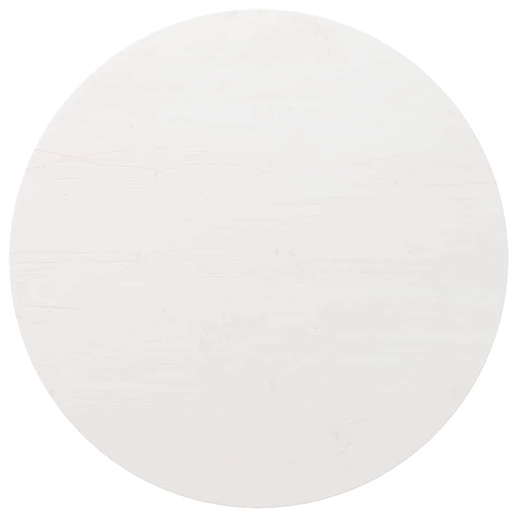 Table Top White Ø80x2.5 cm Solid Pine Wood